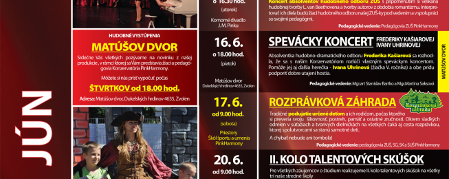 Zmena v programe na jún