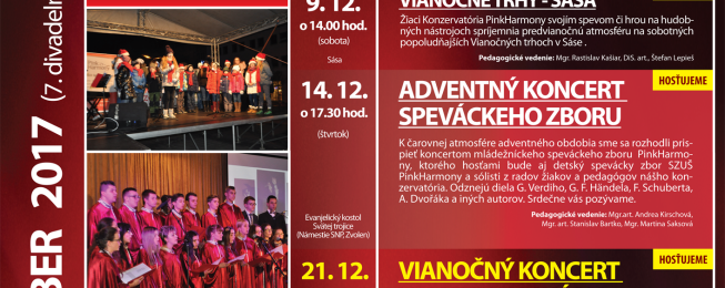 Program predstavení a podujatí na december 2017
