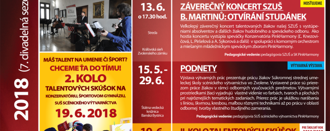 Program predstavení a podujatí na jún 2018