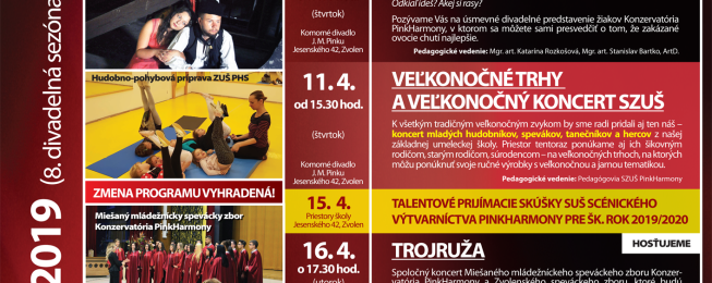 Program podujatí na apríl 2019