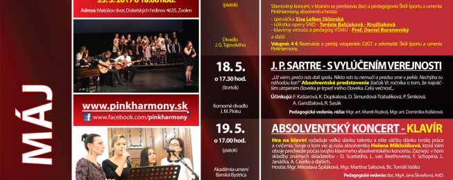 Program predstavení, koncertov a podujatí na máj 2017